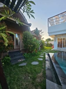rooftop with wooden villa